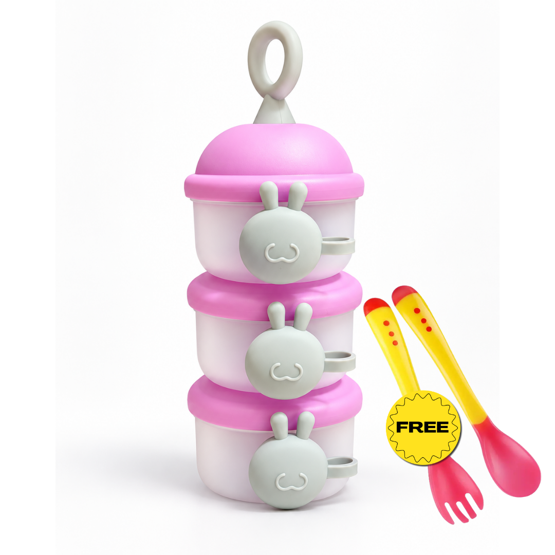 Bebek Multi-Layer Smart Container | 3-Tier Baby Formula ; Food Storage + Free Gift
