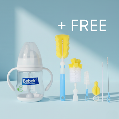 Bebek® Natural Feeling Anti-Colic Baby Bottle + FREE Bottle Cleaning Set Bebek Egypt