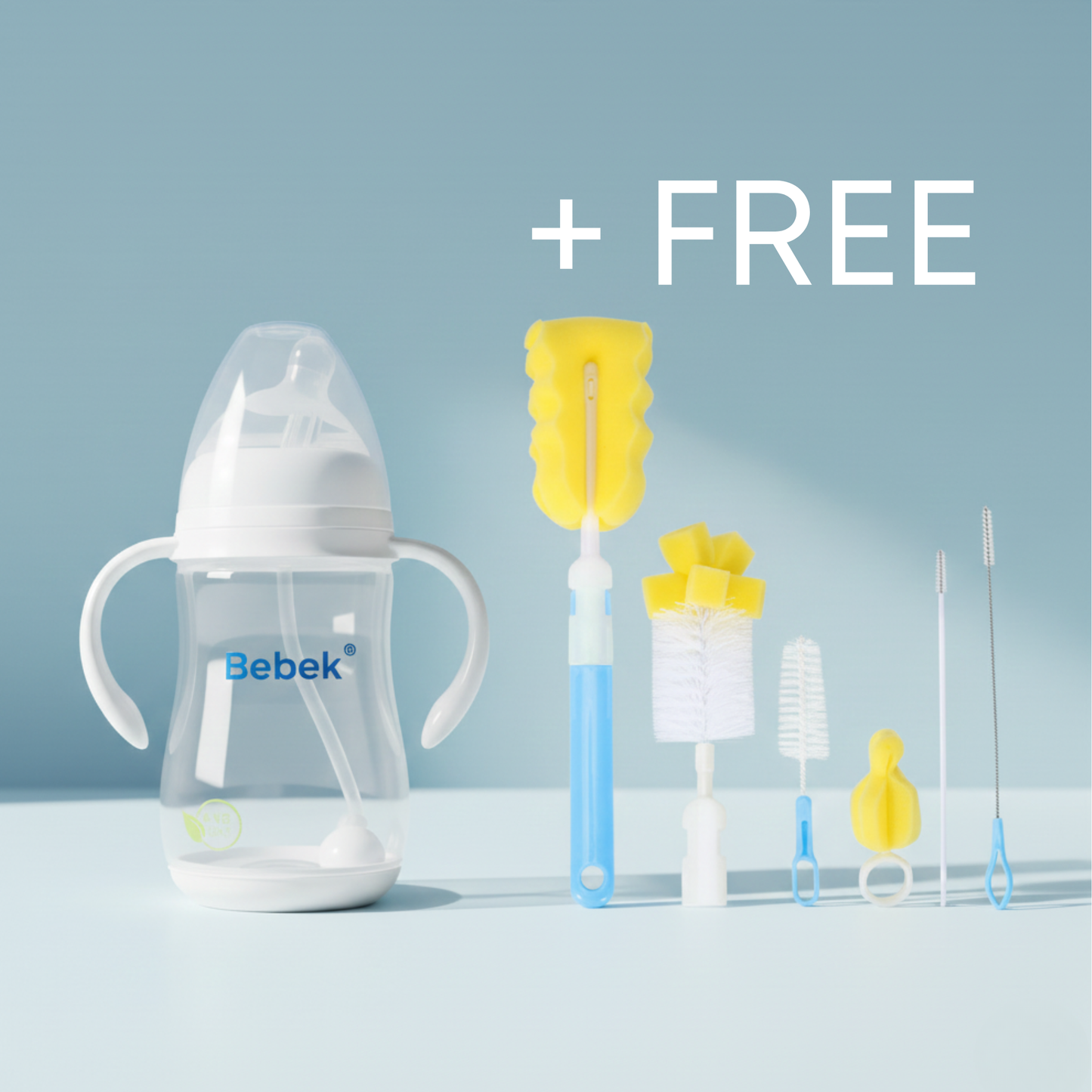 Bebek® Natural Feeling Anti-Colic Baby Bottle + FREE Bottle Cleaning Set Bebek Egypt