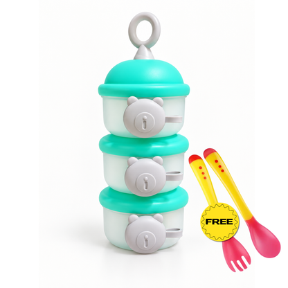Bebek Multi-Layer Smart Container | 3-Tier Baby Formula ; Food Storage + Free Gift