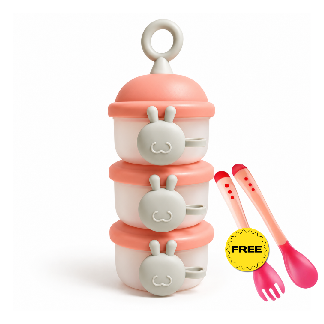 Bebek Multi-Layer Smart Container | 3-Tier Baby Formula ; Food Storage + Free Gift