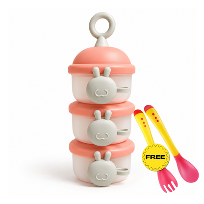 Bebek Multi-Layer Smart Container | 3-Tier Baby Formula ; Food Storage + Free Gift