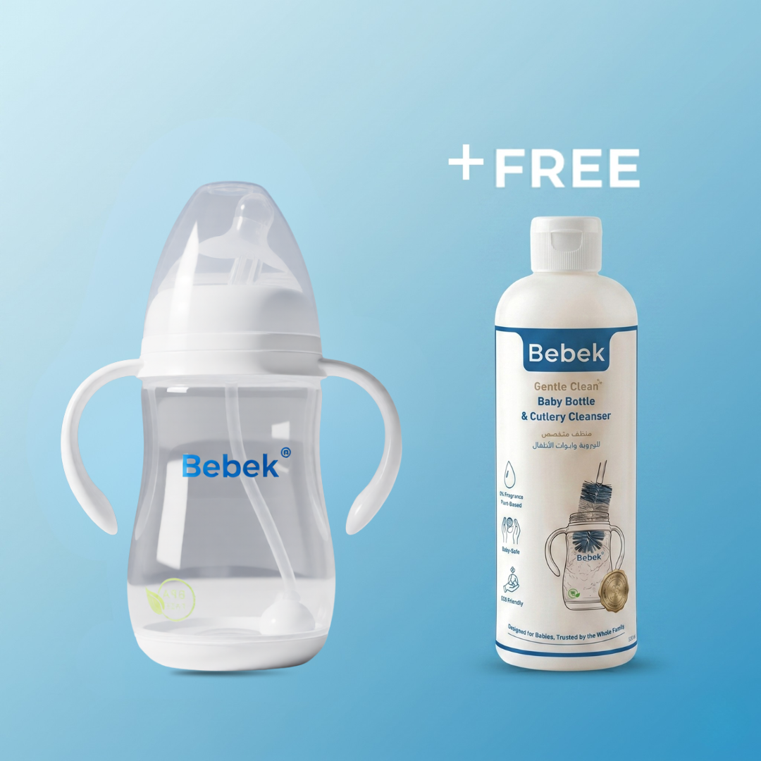 Bebek® Natural Feeling Anti-Colic Baby Bottle + Gift (Bebek Gentle Clean Bottle & Cutlery Cleanser (500ML)) Bebek Egypt